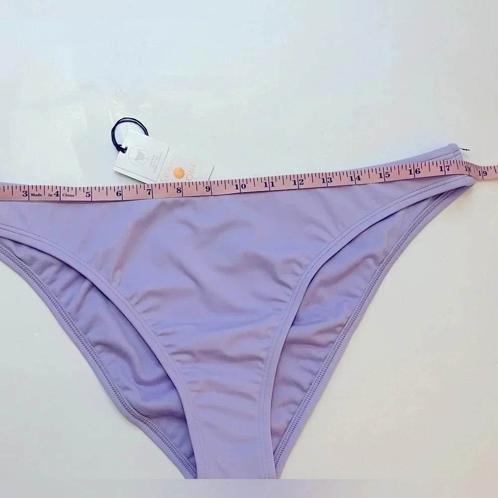 Shade & Shore Low Rise High Leg Bikini Bottom Extra Cheeky Womens XL Purple New - Picture 10 of 10